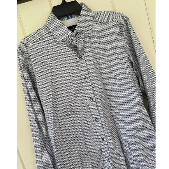 Robert Graham, Long Sleeve Button Down Shirt, Blue, White - Picture 4 of 9